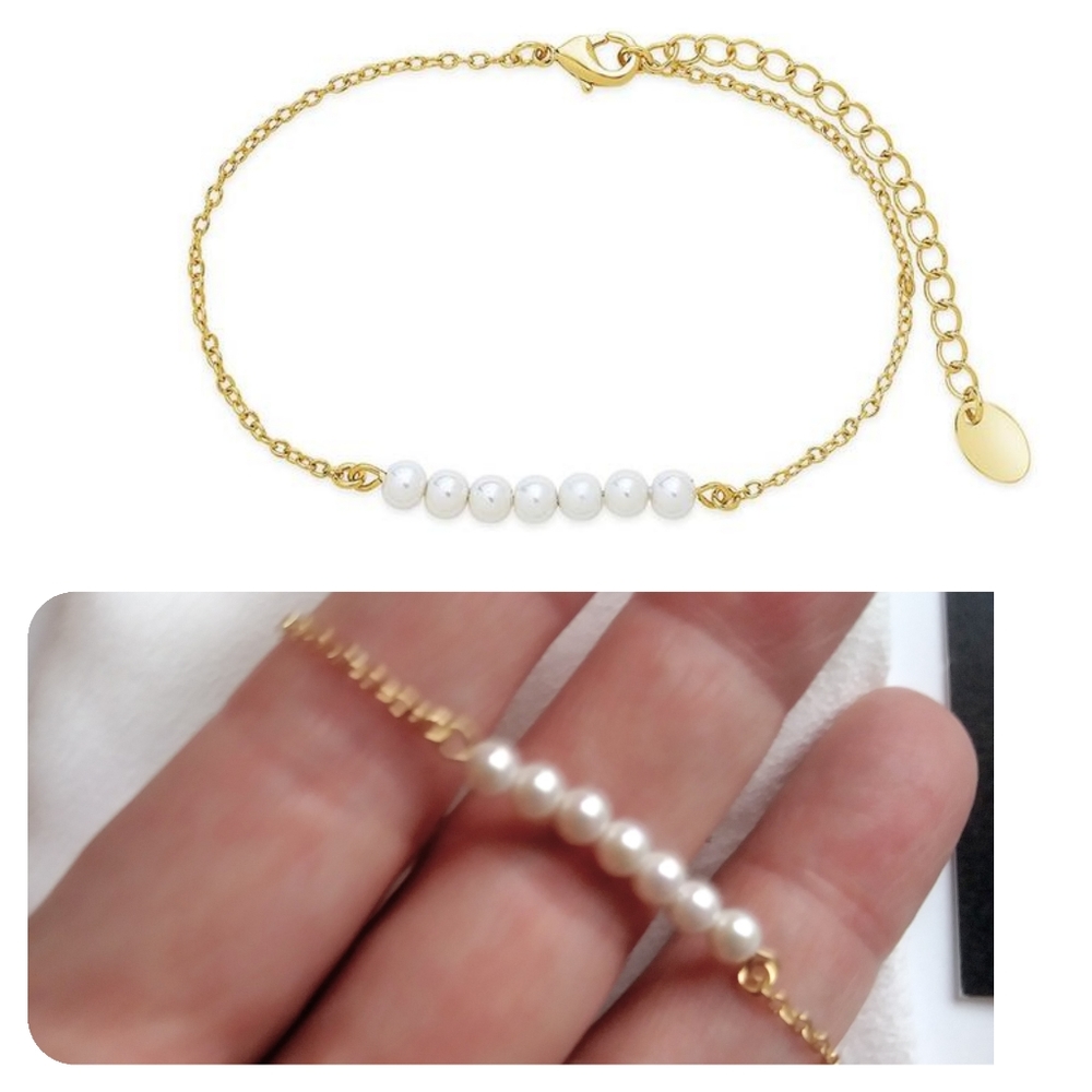 STERLING FOREVER Dainty Pearl Bracelet